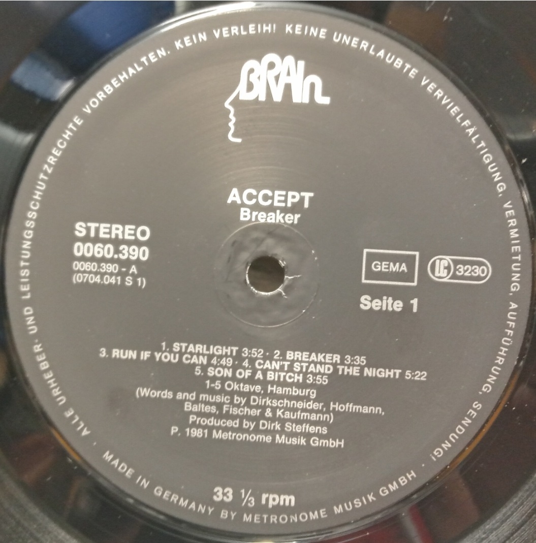 Accept - Breaker - Vinyl Schallplatte