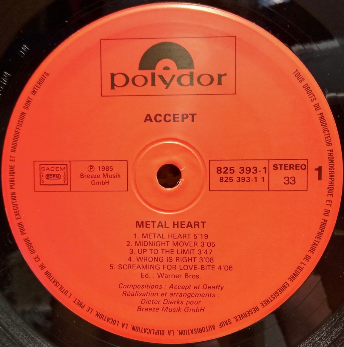 Accept - Metal Heart - Schallplatte Vinyl