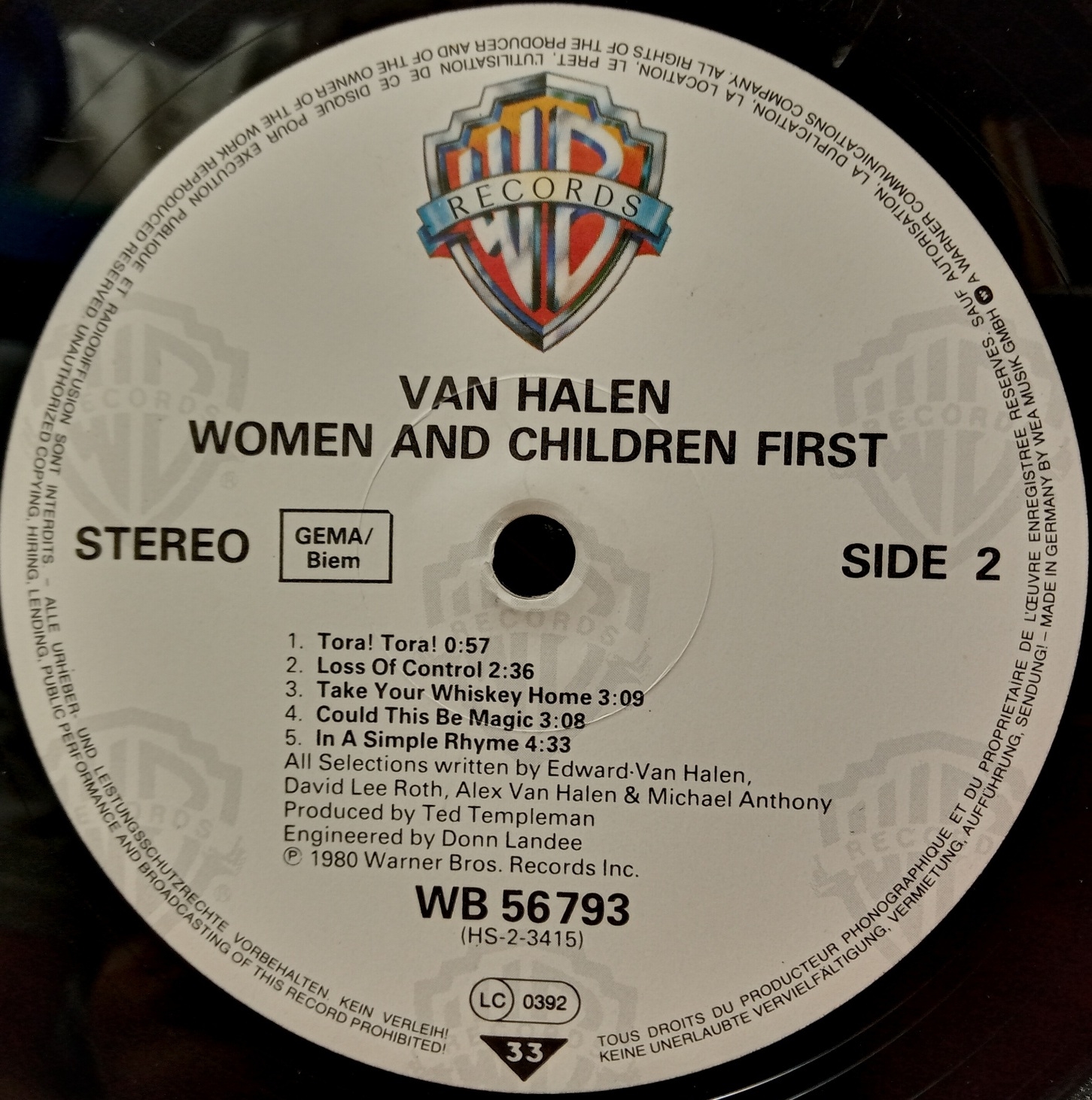 Van Halen - Woman and Children first - Schallplatte Vinyl
