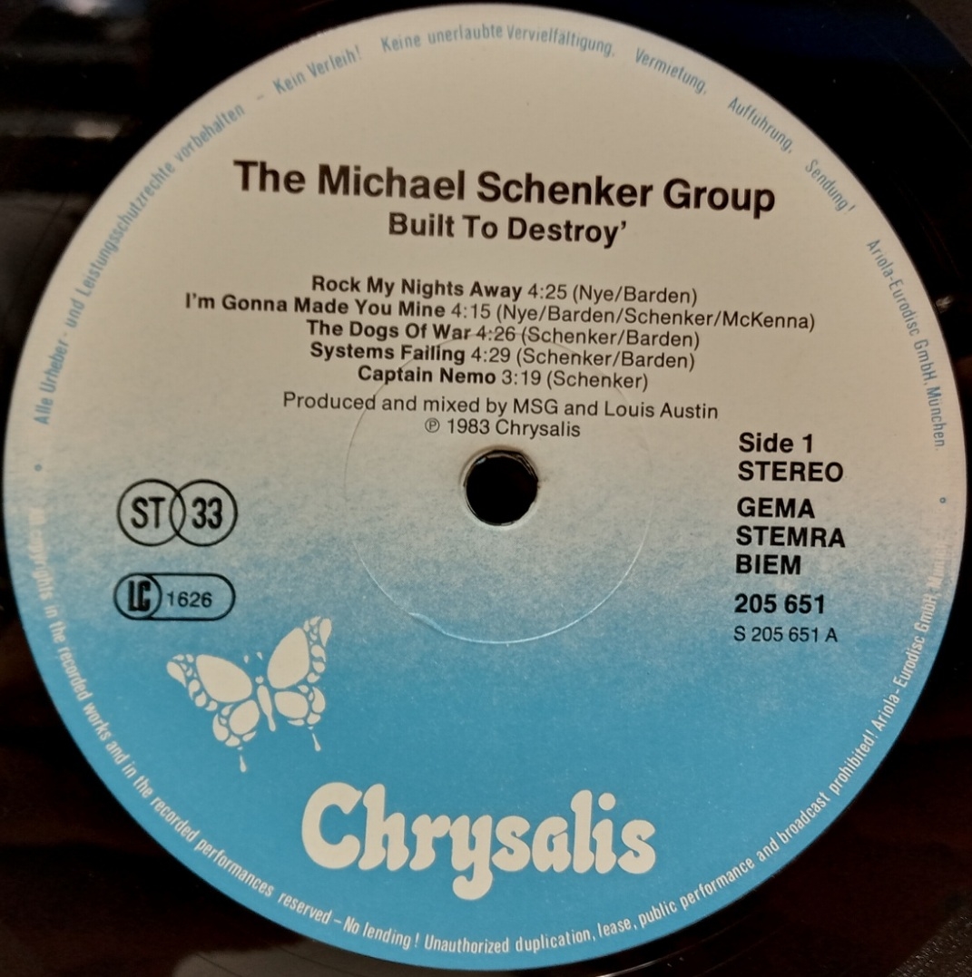 The Michael Schenker Group - Built to Destroy - Schallplatte Vinyl