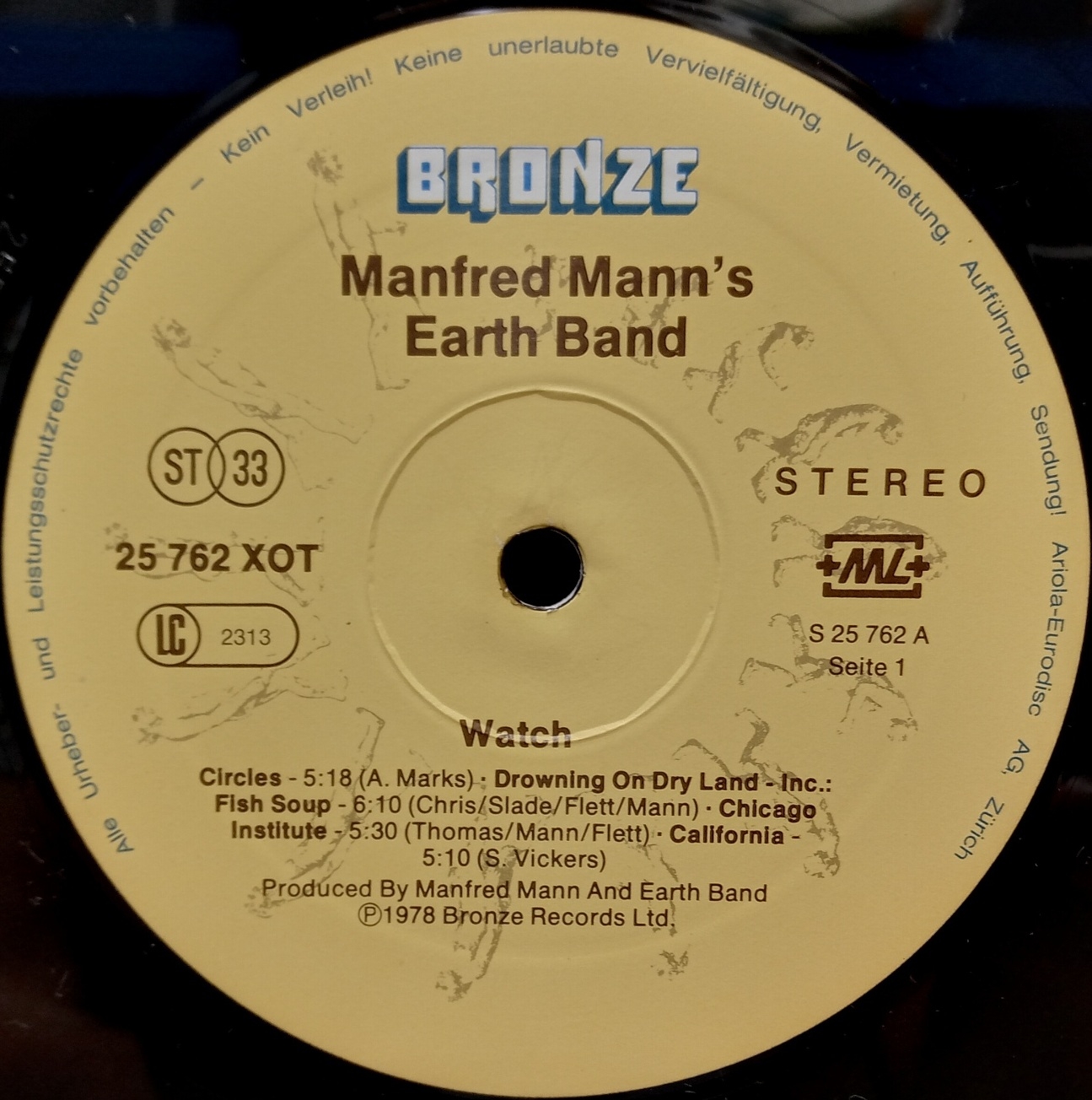 Manfred Mann's Earth Band - Watch - Schallplatte Vinyl