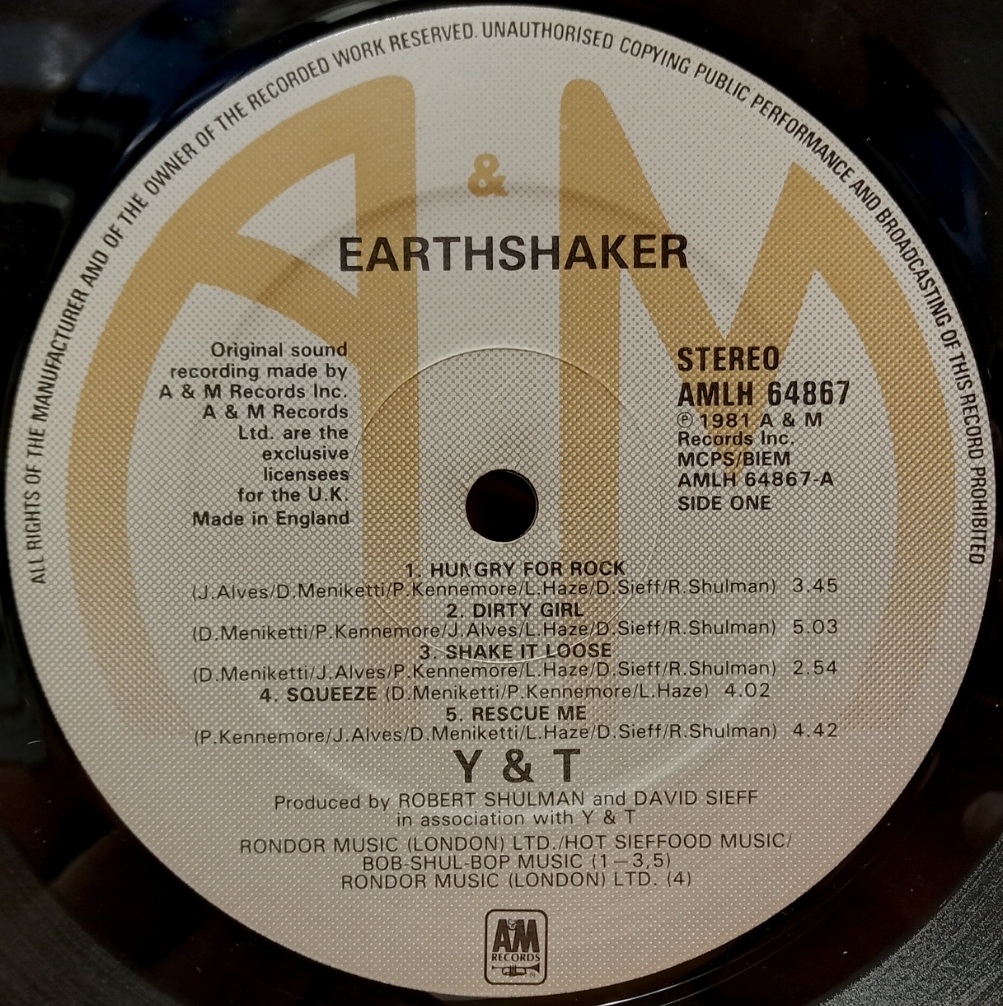 Y & T - Earthshaker - Schallplatte Vinyl