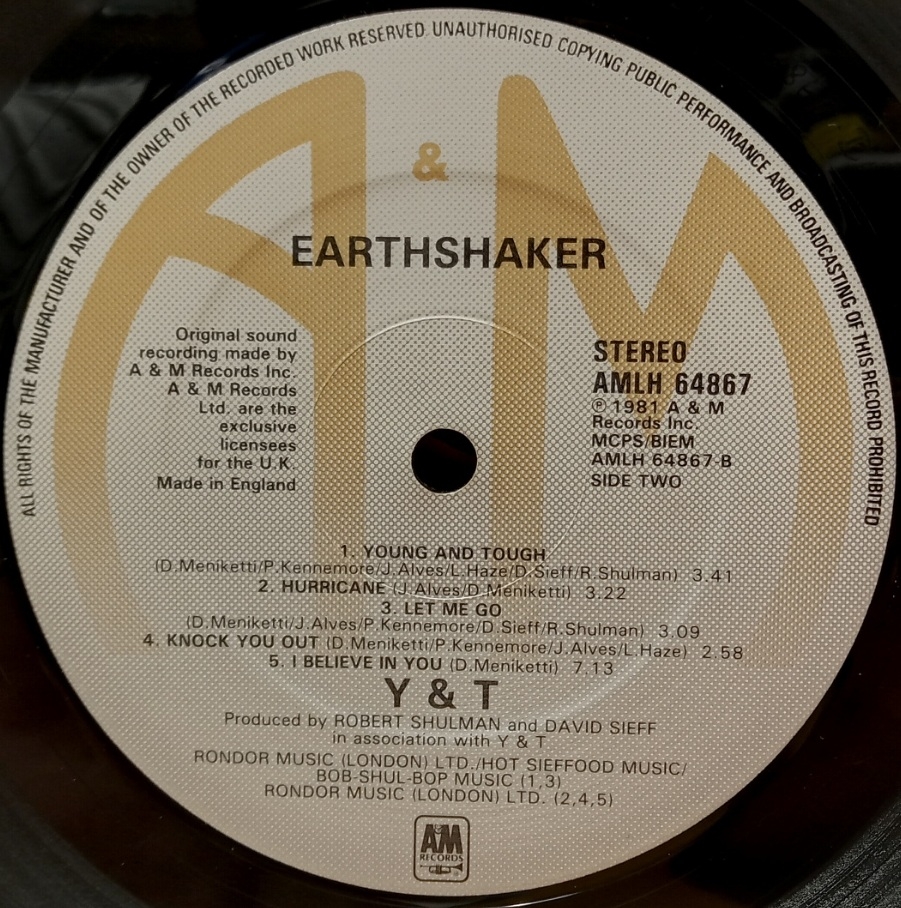 Y & T - Earthshaker - Schallplatte Vinyl