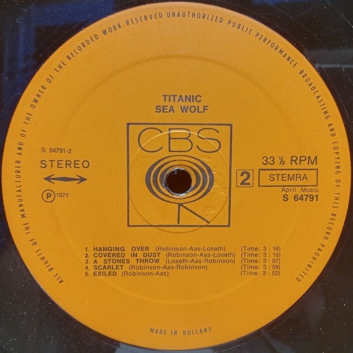 Titanic - Sea Wolf - Schallplatte Vinyl