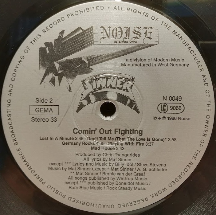 Sinner - Comin' Out Fighting