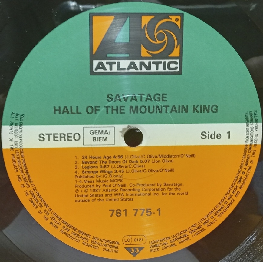 Savatage – Hall Of The Mountain King - Schallplatte Vinyl