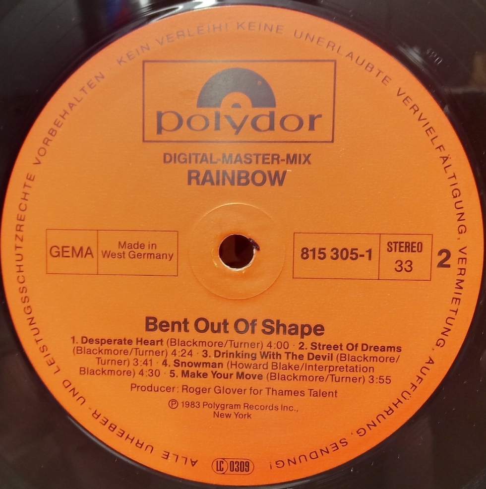 Rainbow - Bent Out Of Shape