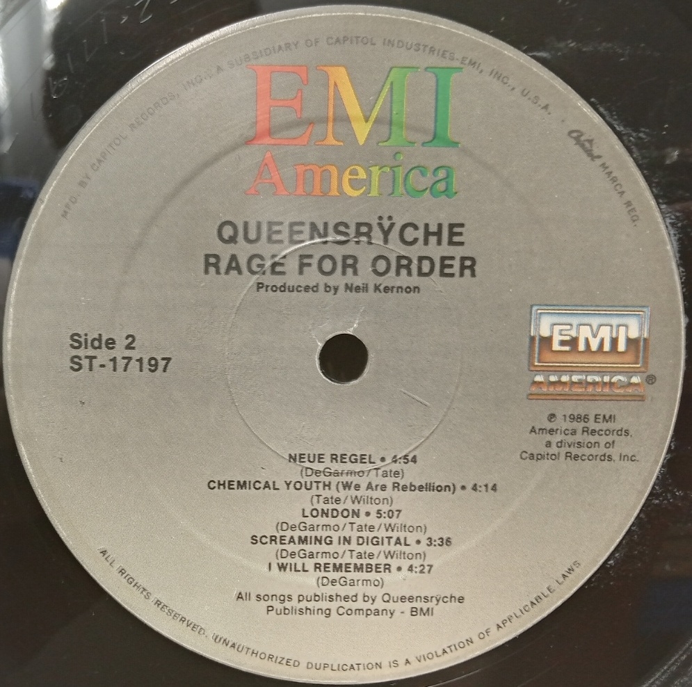 Queensrÿche - Rage For Order - Schallplatte Vinyl