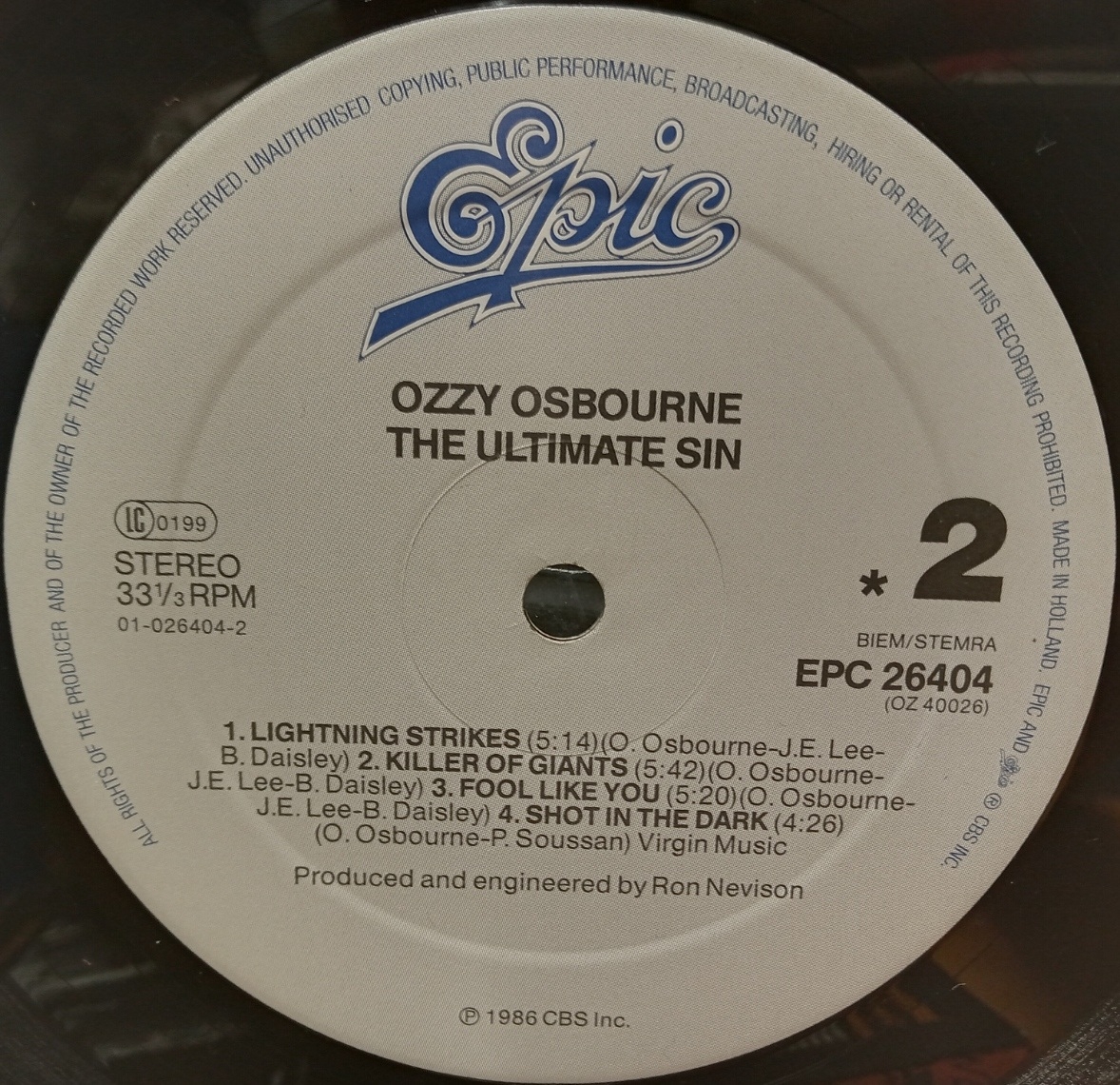 Ozzy Osbourne - The Ultimate Sin