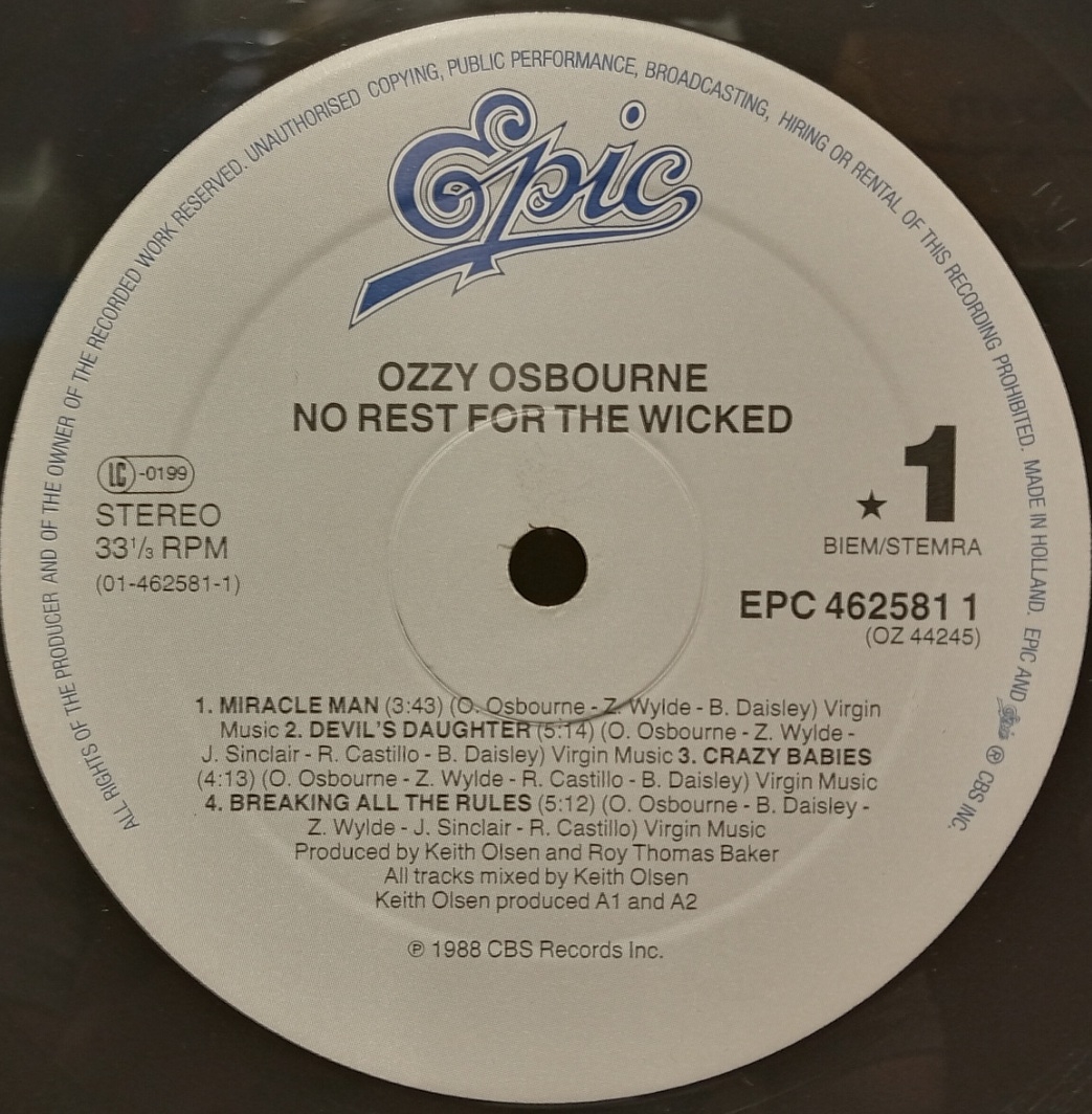 Ozzy Osbourne - No Rest For The Wicked